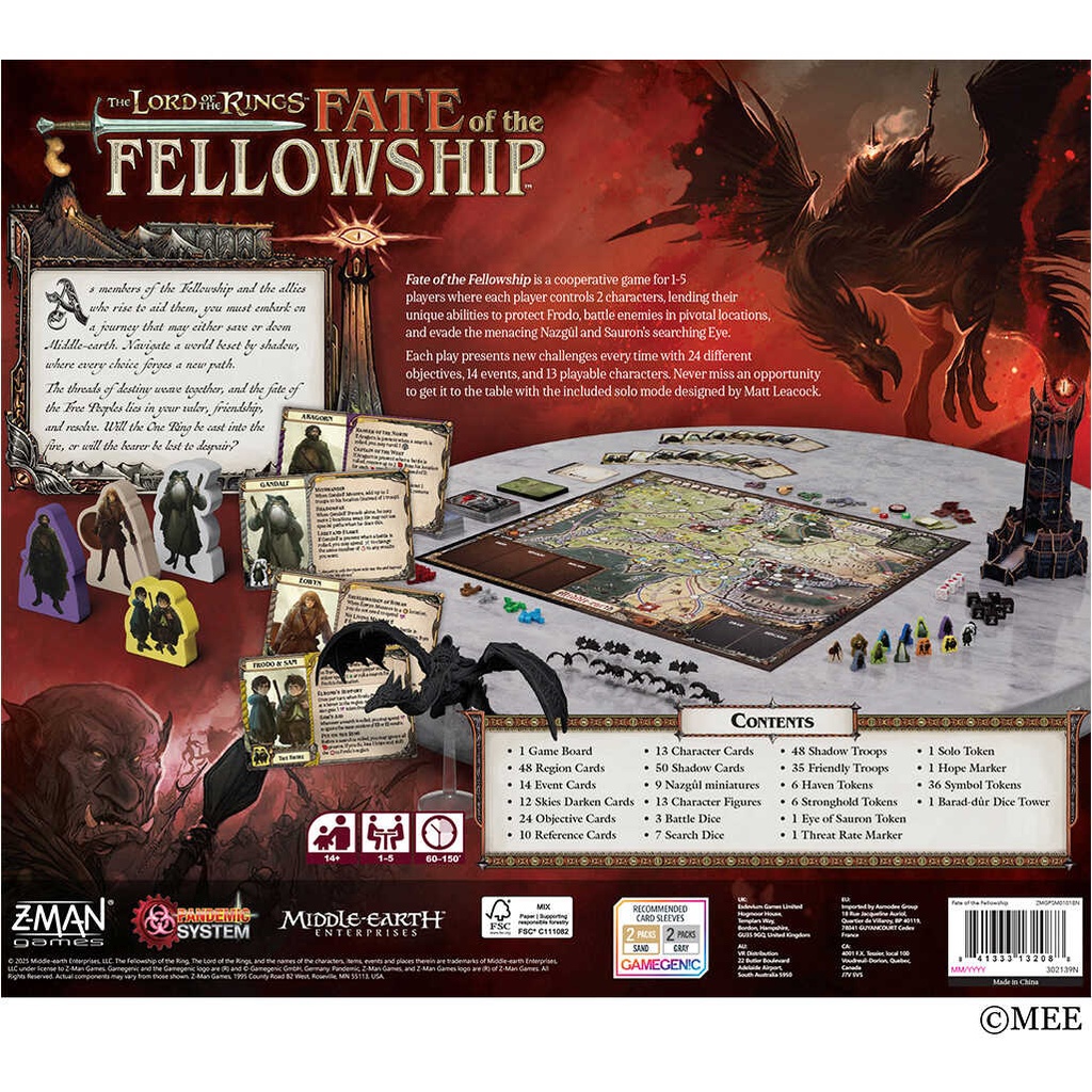 The Lord of the Rings: Fate of the Fellowship Cover Rear
