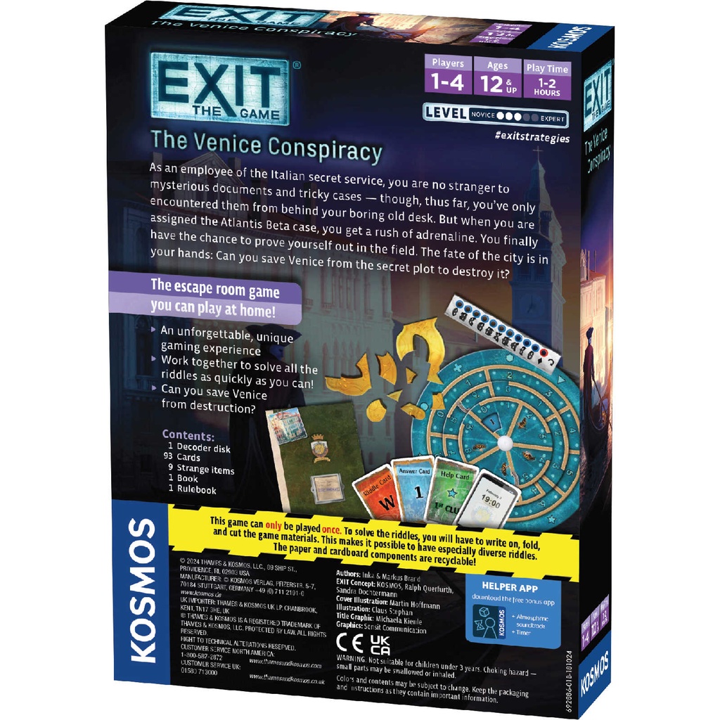 EXIT: The Venice Conspiracy Box Rear