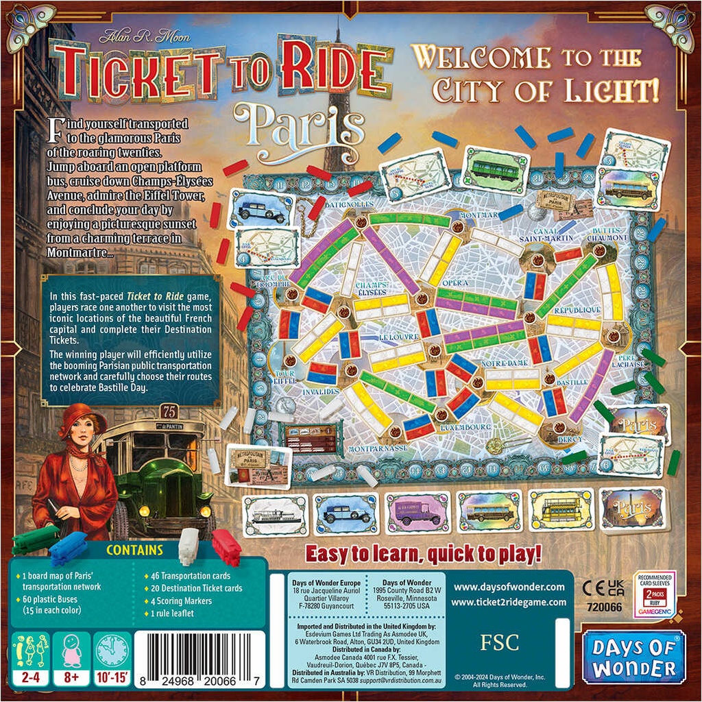 Ticket to Ride: Paris Cover Rear