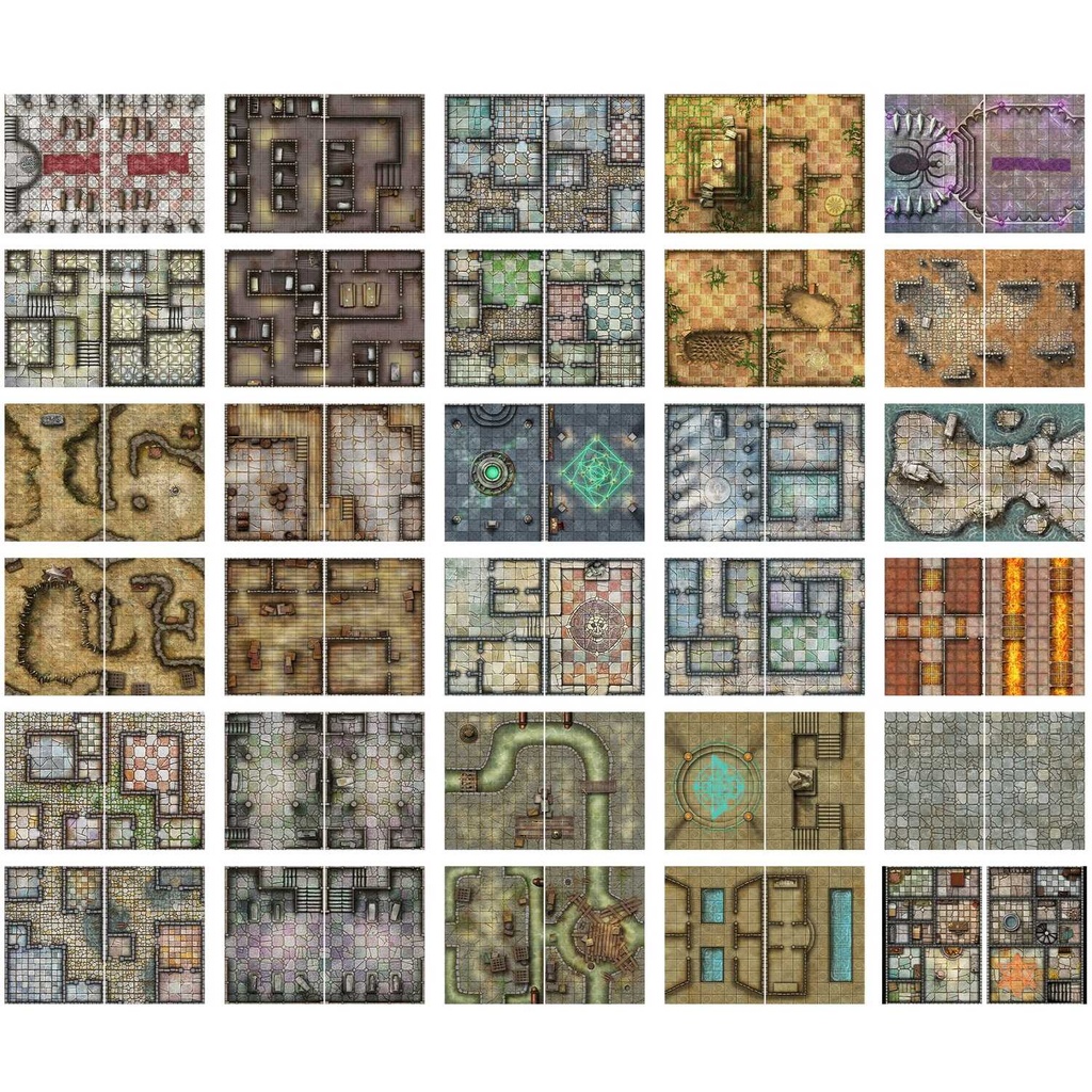 Battle Mats: Big Book of Battle Mats: Cells & Shrines Components