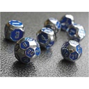 Forged - Cyborg Blue Metal RPG 7 Dice Set