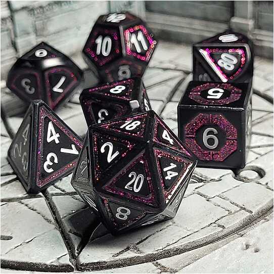 Forged - Dark Magik Metal RPG 7 Dice Set