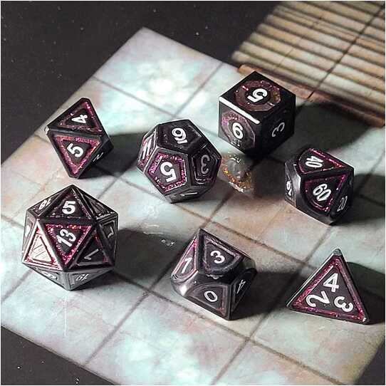 Forged - Dark Magik Metal RPG 7 Dice Set