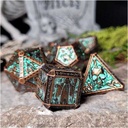 Forged - Cryptic Reliquary Shimmering Green Metal RPG 7 Dice Set