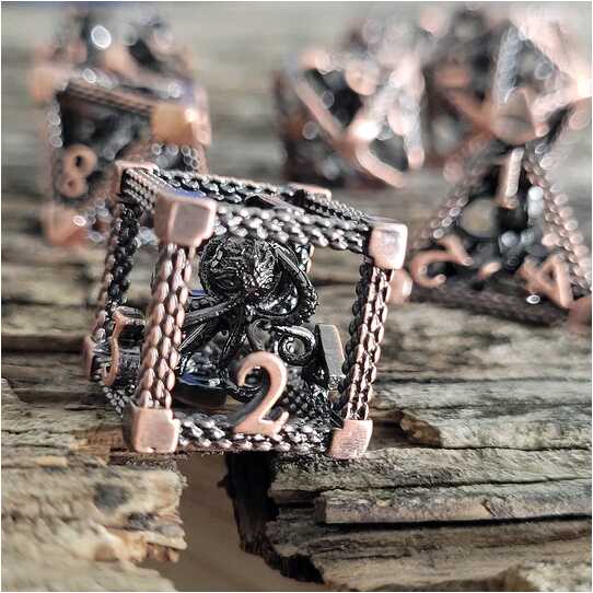 Forged - Deep Dreamer Antique Copper Metal RPG 7 Dice Set