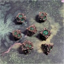 Forged - Gothic Bouquet Antique Gold Green Metal RPG 7 Dice Set