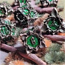 Forged - Gothic Bouquet Antique Gold Green Metal RPG 7 Dice Set