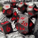 Forged - Forged Lore Gunmetal Matte with Red Metal RPG 7 Dice Set