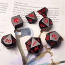 Forged - Forged Lore Gunmetal Matte with Red Metal RPG 7 Dice Set