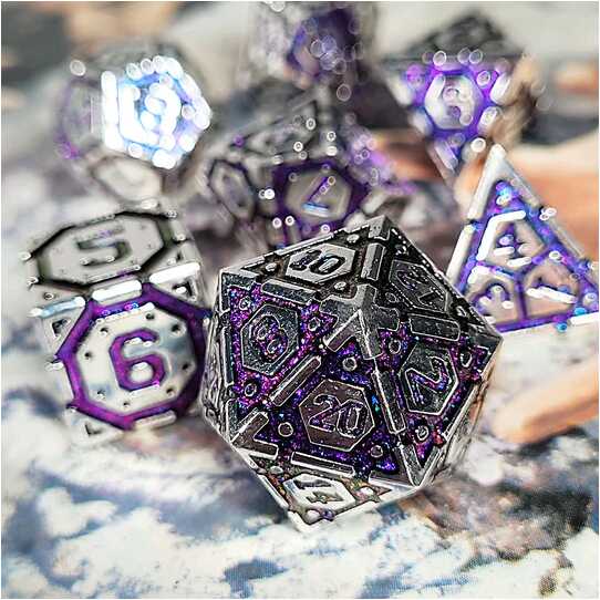 Forged - Nexus Purple Metal RPG 7 Dice Set