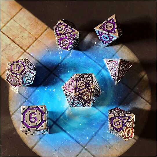 Forged - Nexus Purple Metal RPG 7 Dice Set