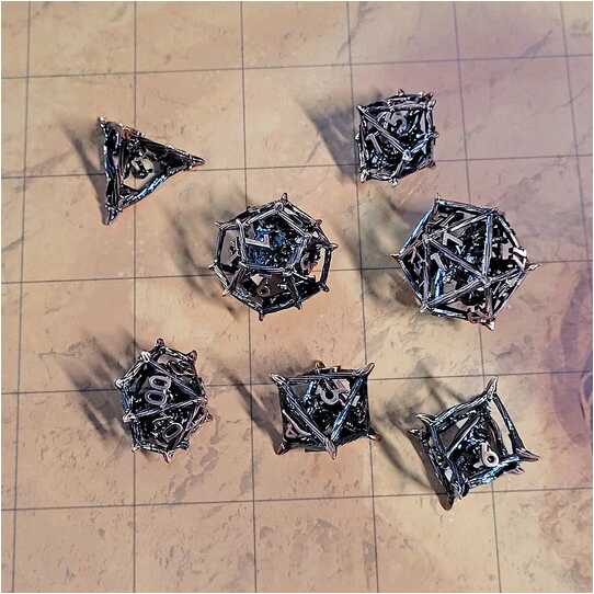 Forged - Wicker Dragon Copper Metal RPG 7 Dice Set