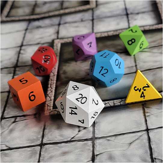 Forged - Legacy of Adventure Dice Metal RPG 7 Dice Set