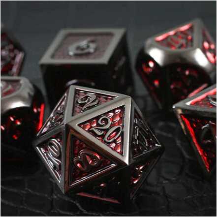 Forged - Red Dragon Hide Metal RPG 7 Dice Set