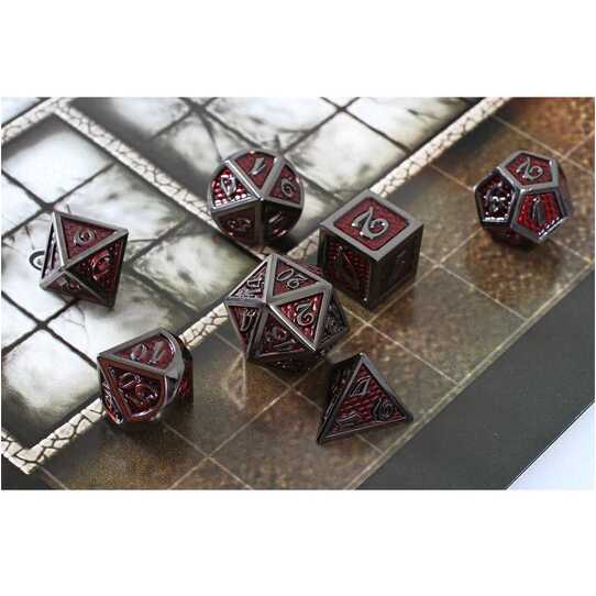 Forged - Red Dragon Hide Metal RPG 7 Dice Set