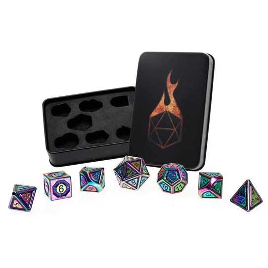 Forged - Royal Mystic Purple Metal RPG 7 Dice Set
