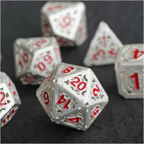 Forged - Silver Spider Metal RPG 7 Dice Set