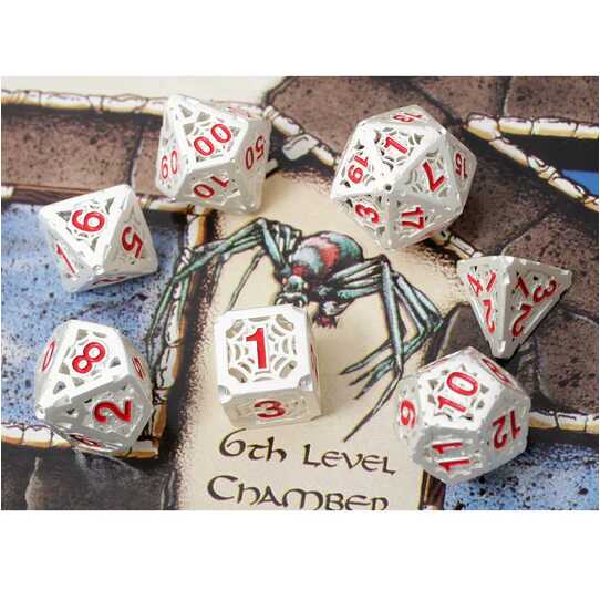 Forged - Silver Spider Metal RPG 7 Dice Set