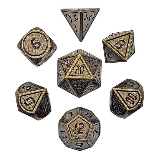 Forged - Dwarven Greed Metal RPG 7 Dice Set