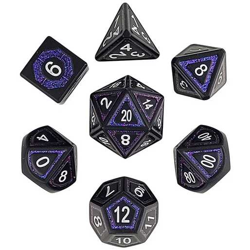 Forged - Underdark Glimmer Metal RPG 7 Dice Set