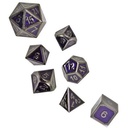 Forged - Royal Argent w/Purple Enamel Metal RPG 7 Dice Set