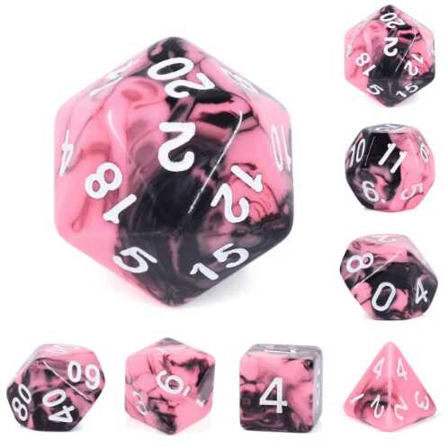 [FOM_1228] Foam Brain - Watermelon Cream RPG Dice Set