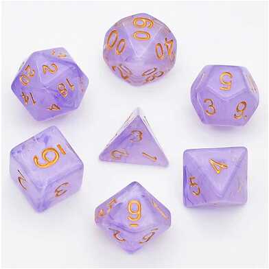 [FOM_2397] Foam Brain - Purple Silk Translucent Dice RPG Dice Set