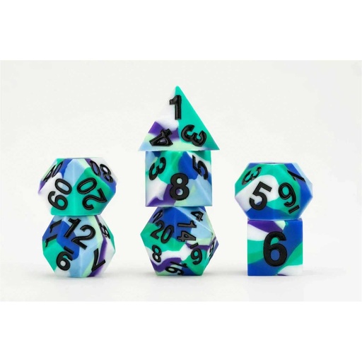 [MTD_7503] FanRoll: 16mm Sharp Edge Silicone Rubber Poly Dice Set: Pride: Gay Men
