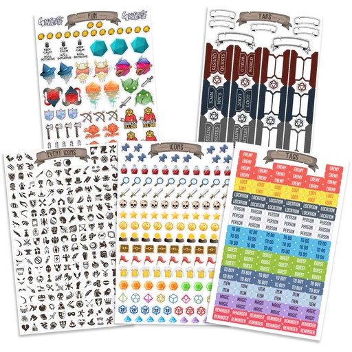 [FORGE_GS-STK-NOTETAG] Forged - TTRPG Character Sheet Note & Tag Stickers