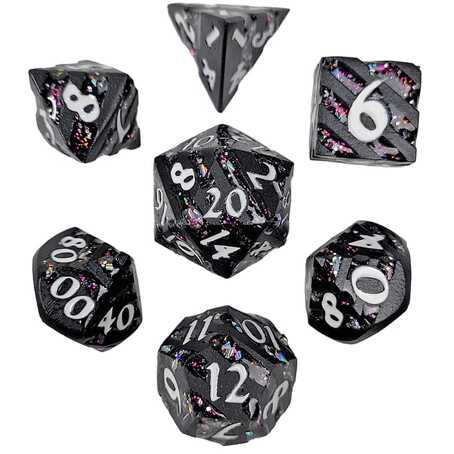 [FORGE_FG-DC-MINI-COALFIRE7] Forged - Coal Fire Mini Metal RPG Dice Set
