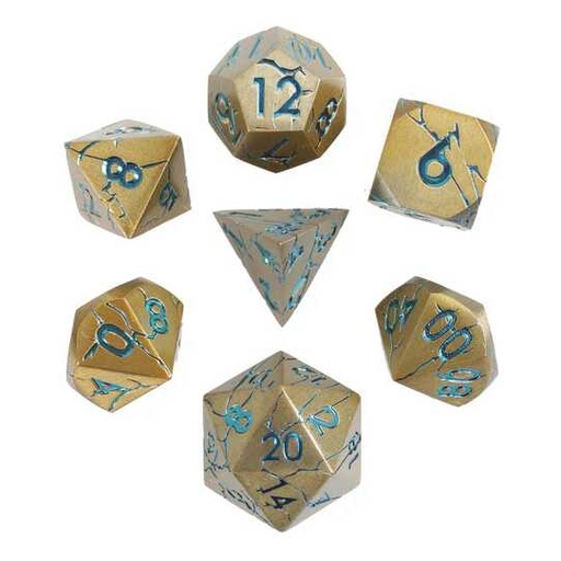 [FORGE_WARWORN-GOLD7] Forged - Warworn Gold Metal RPG 7 Dice Set