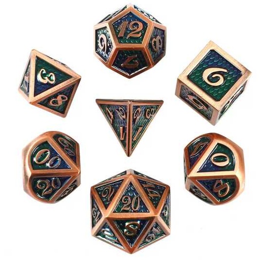 [FORGE_DRAGON-ENVY7] Forged - Dragon Envy Metal RPG 7 Dice Set