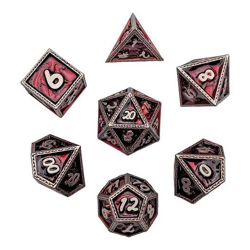 [FORGE_FG-DC-SCARLET-WRYM7] Forged - Scarlet Wyrm Metal RPG 7 Dice Set