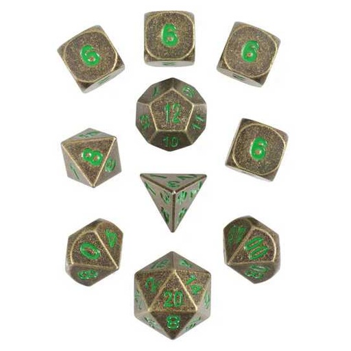 [FORGE_DRAGONS-GOLD-10] Forged - Dragons Gold Metal RPG 10 Dice Set