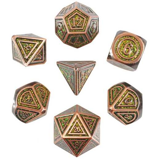 [FORGE_ARBOREAL-MAGIK7] Forged - Arboreal Magic Metal RPG 7 Dice Set