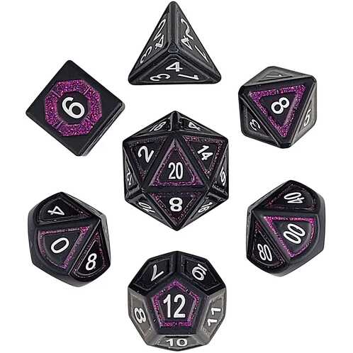 [FORGE_DARK-MAGIK7] Forged - Dark Magik Metal RPG 7 Dice Set