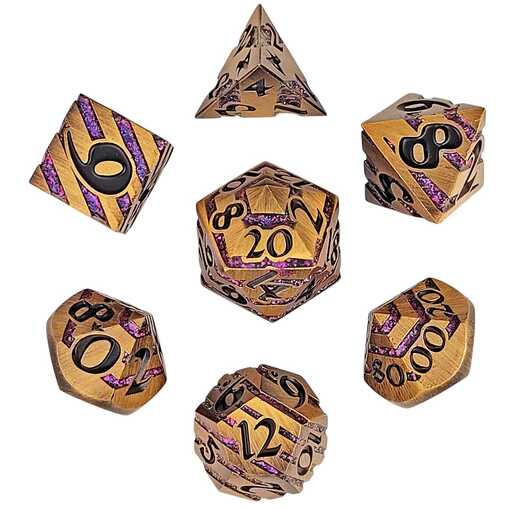 [FORGE_FG-DC-BAND-GNOMISH-RICHES7] Forged - Banded Gnomish Riches Metal RPG 7 Dice Set