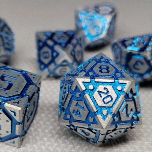 [FORGE_FG-DC-NEXUS-BLUE7] Forged - Nexus Blue Metal RPG 7 Dice Set