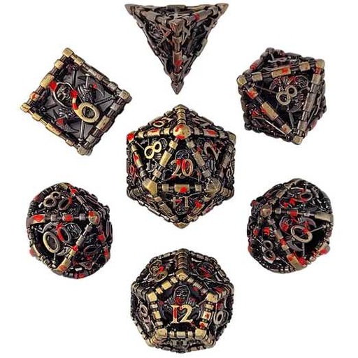 [FORGE_FG-DC-REAP-BRZ-7] Forged - Reaper's Confine Bronze Metal RPG 7 Dice Set