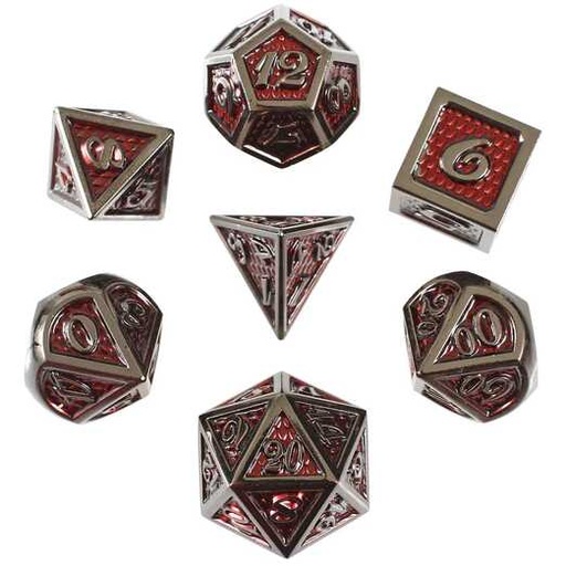 [FORGE_RED-DRAGON-HIDE7] Forged - Red Dragon Hide Metal RPG 7 Dice Set
