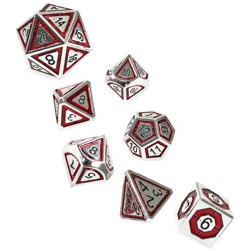 [FORGE_GLADIAT-VALOR7] Forged - Gladiatorial Valor Red Enamel Metal RPG 7 Dice Set