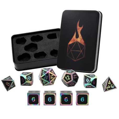 [FORGE_GUARD-SPECTRUM-10] Forged - Guardian Spectrum Multicolor Metal RPG 7 Dice Set