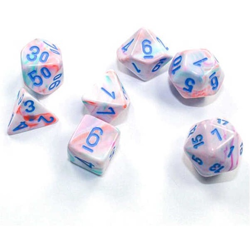 [CHX_20544] Chessex: 7-set Cube Mini Festive Pop Art with Blue