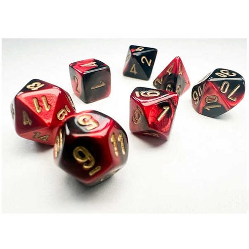 [CHX_20633] Chessex: 7-Set Mini Gemini Black Red with Gold