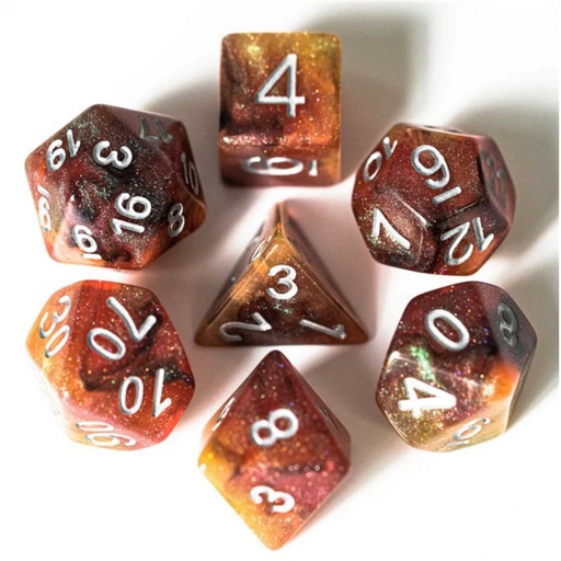 [FOM_1107] Foam Brain - Copper Cosmos RPG Dice Set