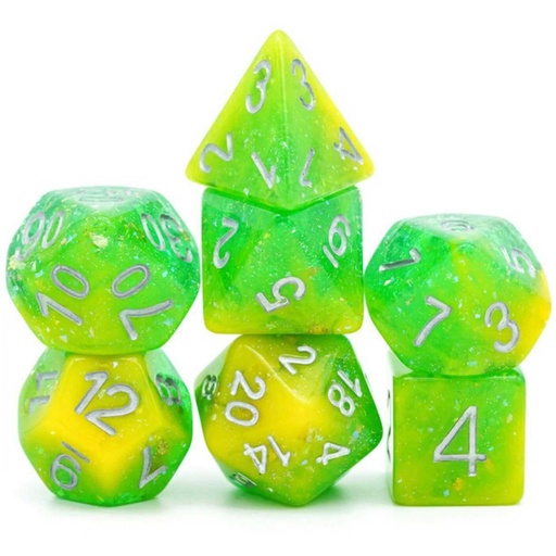 [FOM_1120] Foam Brain - Yellow & Green Seabed Treasure RPG Dice Set