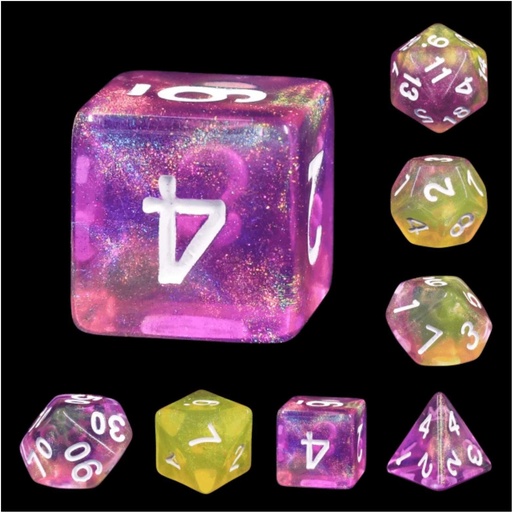 [FOM_1210] Foam Brain - Lemon Jelly RPG Dice Set