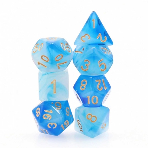 [FOM_2027] Foam Brain - Blue Milky RPG Dice Set