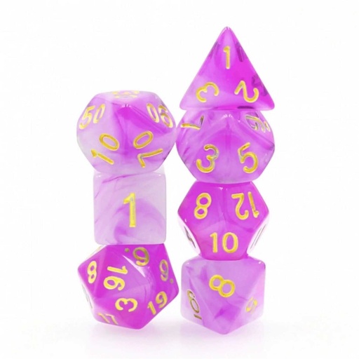 [FOM_2093] Foam Brain - Purple Milky RPG Dice Set