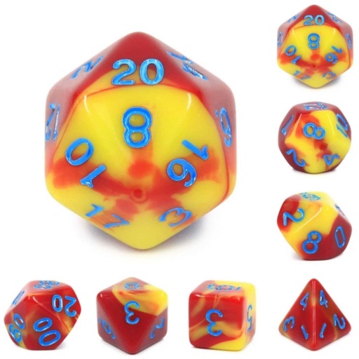 [FOM_2136] Foam Brain - Ketchup & Mustard RPG Dice Set